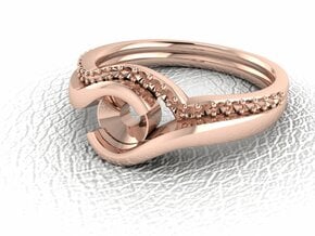 Tension setting solitaire 5 NO STONES SUPPLIED in 14k Rose Gold