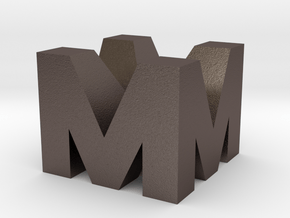 MMMM in Polished Bronzed-Silver Steel