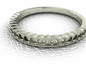 Antique wedding band claw in 14k White Gold