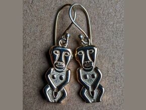 Sheela Na Gig Earrings in 18k Gold Plated Brass