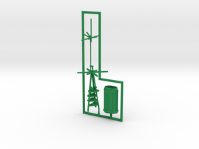 1/700 A-125 Design (Improved Mutsu) Mast & Funnel in Green Smooth Versatile Plastic
