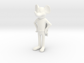 Courageous Cat and Minute Mouse (standing) in White Processed Versatile Plastic