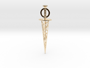 Myst Riven Moiety Dagger Pendant in 14k Gold Plated Brass