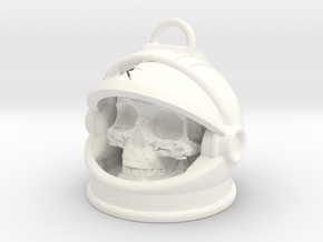 Astronaut Skull in White Premium Versatile Plastic: Small