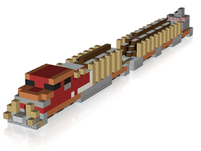 Minecraft Train With Goods in Natural Full Color Sandstone