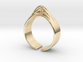 Vertical braided ring in 14K Yellow Gold