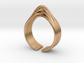 Vertical braided ring in Polished Bronze