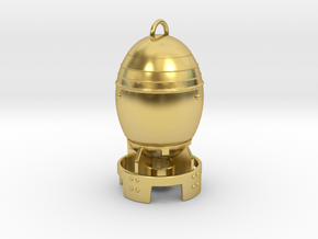 Fallout Mini Nuke pendant in Polished Brass