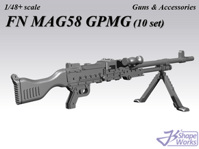 1/48 FN MAG58 GPMG (10 set) in Tan Fine Detail Plastic