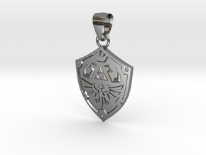 The Hylian Shield pendant in Polished Silver (Interlocking Parts): Small