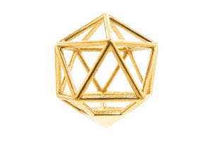 Icosahedron Pendant in 18k Gold Plated Brass