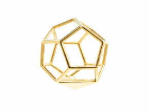 Dodecahedron Pendant in 18k Gold Plated Brass
