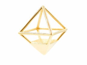 Octahedron Pendant in 18k Gold Plated Brass