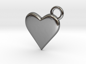 Lovely Little Heart Pendant 9k/14k/18k Solid Gold in Polished Silver: Extra Small