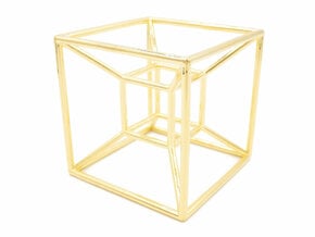 Tesseract - Meditation Tool in Polished Brass: Large