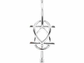 Double Ankh Pendant - Egyptian Jewelry in Rhodium Plated Brass