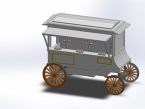 CIRCUS MILKCAN PITCH WAGON in Tan Fine Detail Plastic