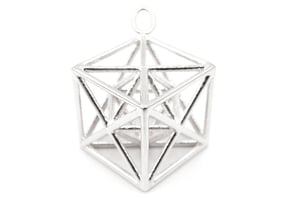Metatron's Cube Pendant in Platinum: Small