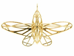 Insectoid Mind Pendant in 14k Gold Plated Brass