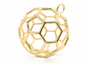 Buckyball Pendant in 18k Gold Plated Brass
