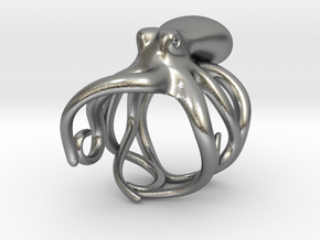 Octopus Ring 17.5mm in Natural Silver