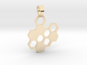 Hexa board  [pendant] in 9K Yellow Gold 
