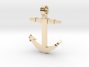 Boat anchor [pendant] in 9K Yellow Gold 