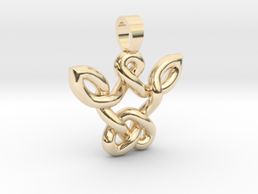 Zen thinking celtic knot [pendant] in 9K Yellow Gold 