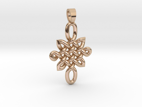 Double celtic knot [pendant] in 9K Rose Gold 