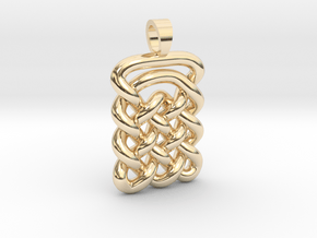Plate celtic knot [pendant] in 9K Yellow Gold 