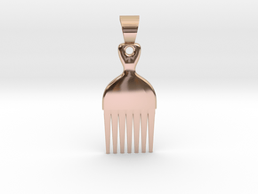 Afro comb [pendant] in 9K Rose Gold 