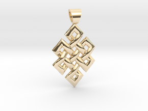 Flag knot [pendant] in 9K Yellow Gold 