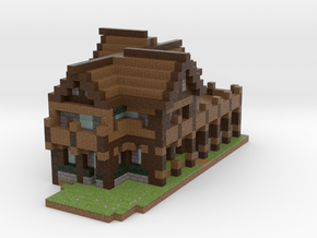 Minecraft Spruce Survival House in Natural Full Color Sandstone