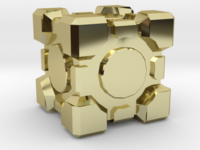 Portal Companion Cube Pure Gold in 18K Yellow Gold