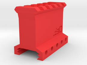 Type II Picatinny Riser (1.41" Rise) (5-Slots) in Red Smooth Versatile Plastic