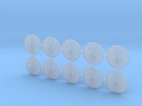 Miniature Shield 1, 10 pcs in Tan Fine Detail Plastic