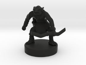 Goblin with a bow in Black Smooth Versatile Plastic