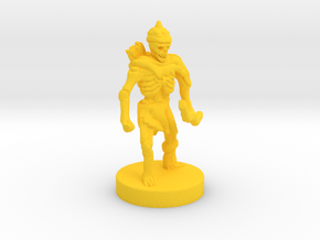 Skeleton with a bow in Yellow Smooth Versatile Plastic