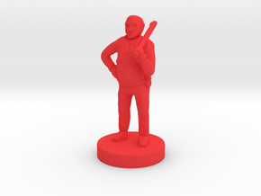 Commoner with a club in Red Smooth Versatile Plastic