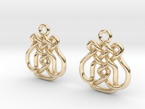 Upside down heart [earrings] in 9K Yellow Gold 