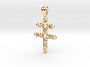 Patriarchal cross AKA Cross of Lorraine [Pendant] in 9K Yellow Gold 
