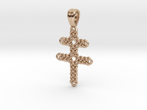 Patriarchal cross AKA Cross of Lorraine [Pendant] in 9K Rose Gold 