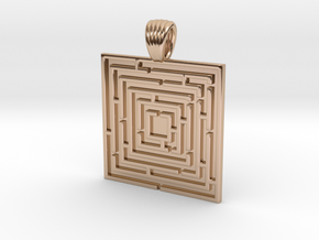 Square maze [pendant] in 9K Rose Gold 
