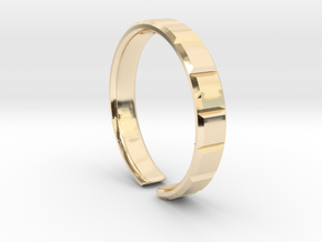 Tile square ring [openring] in 9K Yellow Gold 