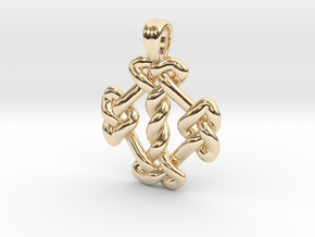 Square knot [pendant] in 9K Yellow Gold 