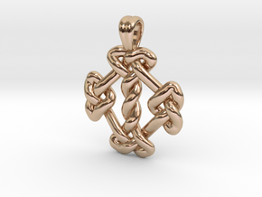 Square knot [pendant] in 9K Rose Gold 