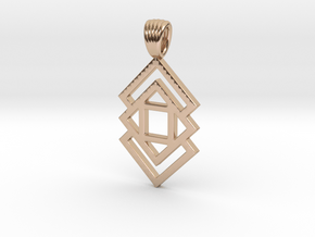 Triple square [pendant] in 9K Rose Gold 