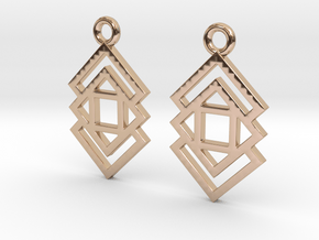 Triple square [Earrings] in 9K Rose Gold 