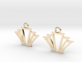 Squared palm [Earrings] in 9K Yellow Gold 