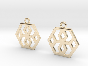 Hexagons [Earrings] in 9K Yellow Gold 